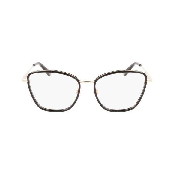 Longchamp Eyeglasses Frames LO2150 001 Black Gold Cat Eye  Longchamp LO2150 Eyeglasses 001 Black 55mm